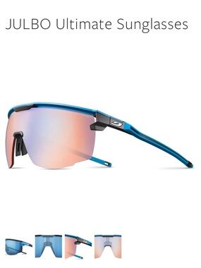 JULBO Ultimate - Sporty Blue Frame Sunglasses with Pink Mirrored Lens